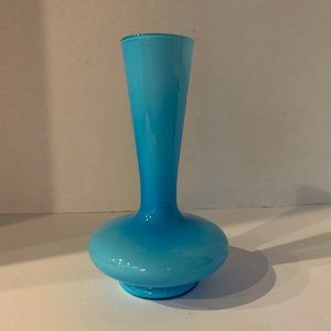 MCM Jonathan Adler style vintage Swedish aqua cased glass 60's vase from Aseda